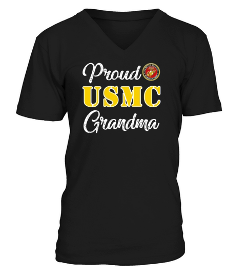 Proud US Marine Corps Grandma V-Neck T-shirt