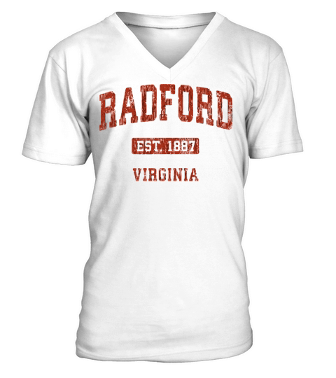 Radford Virginia Va Vintage Athletic Sports Design V-Neck T-shirt