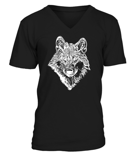 Sweet Elegant Vintage Wolf Portrait V-Neck T-shirt