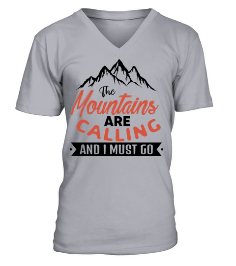 Vintage Mountains Climber Hiker V-Neck T-shirt