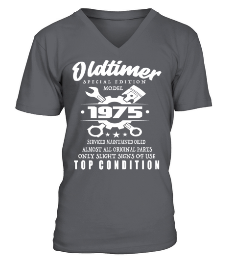 Vintage Special Edition Model 1975 Birthday V-Neck T-shirt
