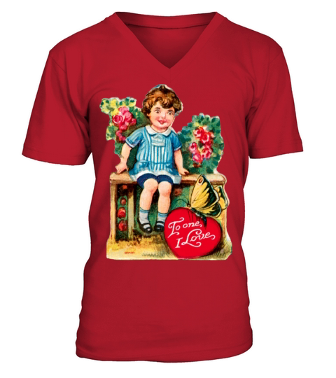 Vintage Valentines Day V-Neck T-shirt