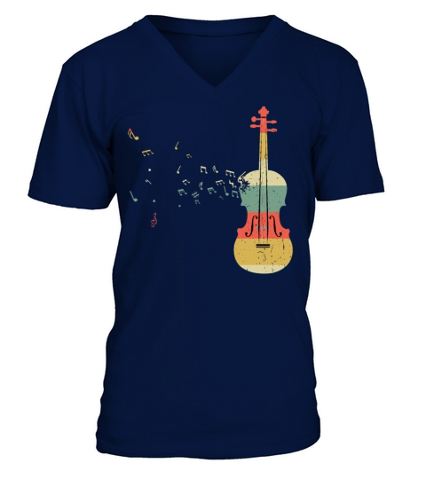 Violin Player Music Viola Lover Retro Vintage V-Neck T-shirt