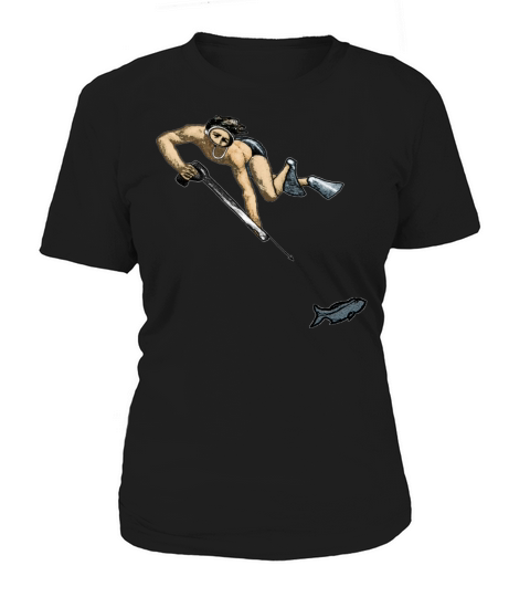 Vintage Spearfishing Freediving Diver with Fish Women's T-Shirt