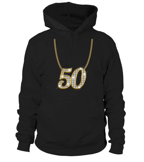 50 Birthday Necklace Gold Queen Princess Present Hoodie Unisex