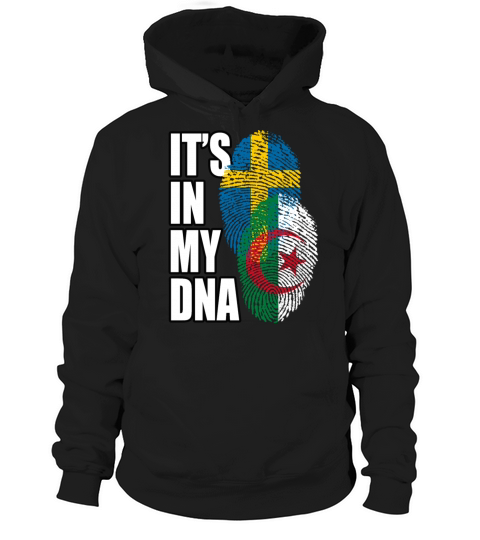 Algerian And Swedish Mix Heritage DNA Flag Hoodie Unisex