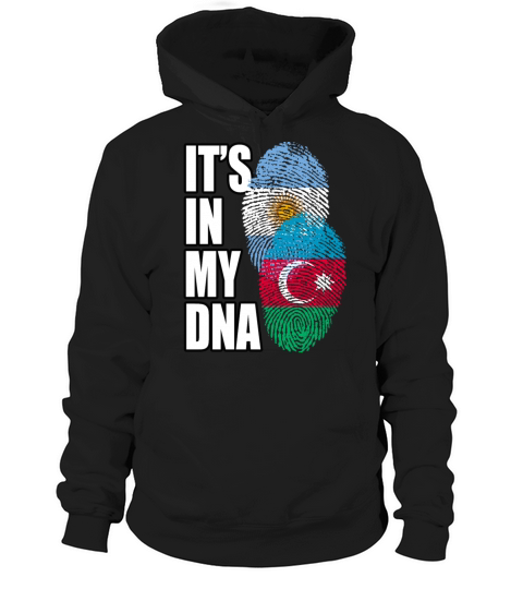 Azerbaijani And Argentinian Mix Heritage DNA Flag Hoodie Unisex