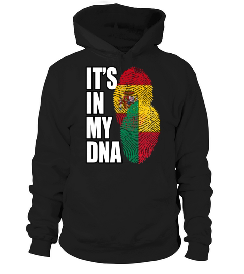 Beninese And Spaniard Mix Heritage DNA Flag Hoodie Unisex