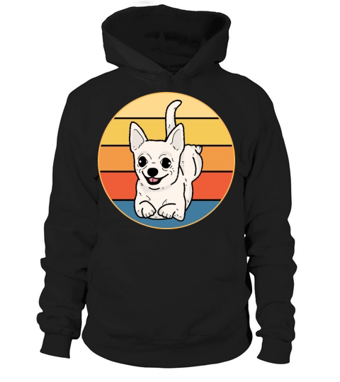 Cute Chihuahua Dog Breed Vintage Retro Sunset Hoodie Unisex