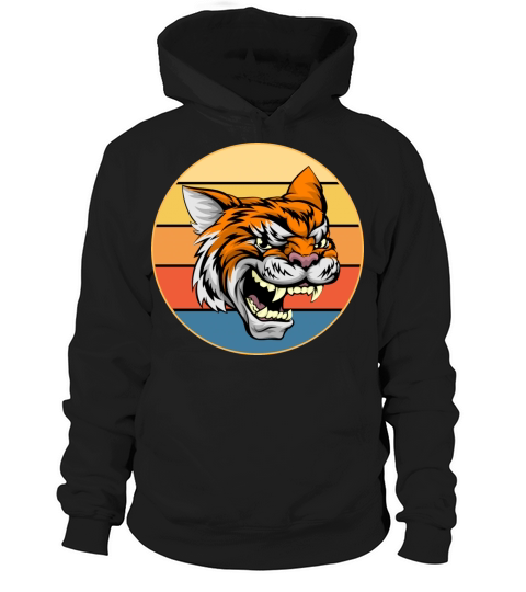 Tiger Big Cat Vintage Retro Sunset Hoodie Unisex