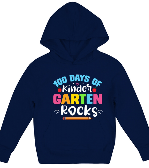 100 Days Of School Design for Kindergarten Teacher Kids Hoodie