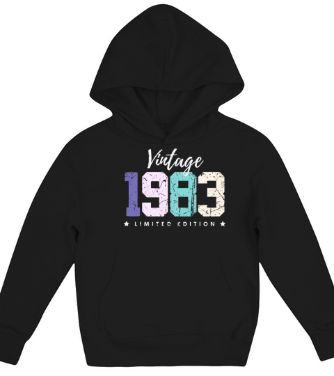 40 Years Vintage 1983 Retro 40th Birthday Kids Hoodie