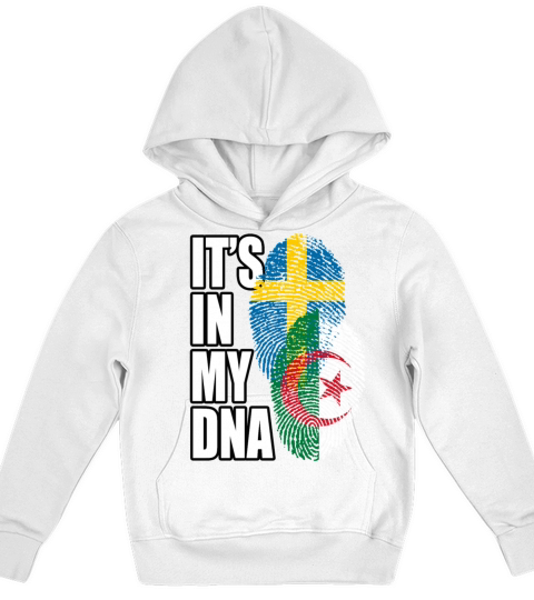 Algerian And Swedish Mix Heritage DNA Flag Kids Hoodie