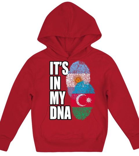 Azerbaijani And Argentinian Mix Heritage DNA Flag Kids Hoodie