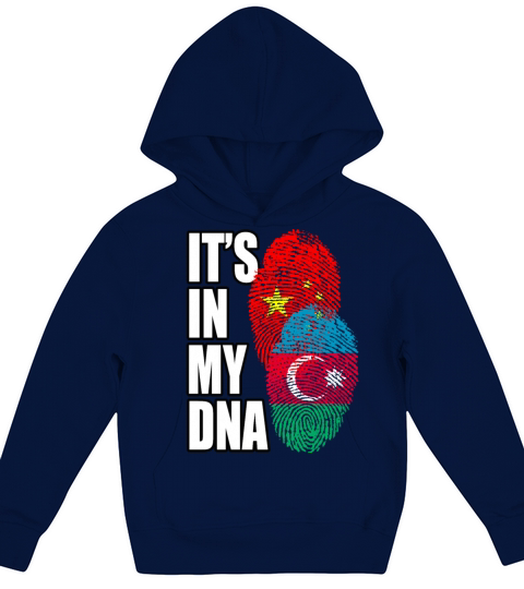 Azerbaijani And Chinese Mix Heritage DNA Flag Kids Hoodie