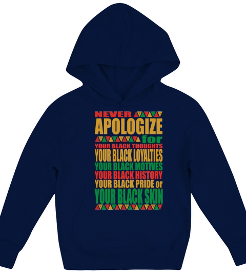 Black History and Juneteenth Powerful Black Roots Kids Hoodie