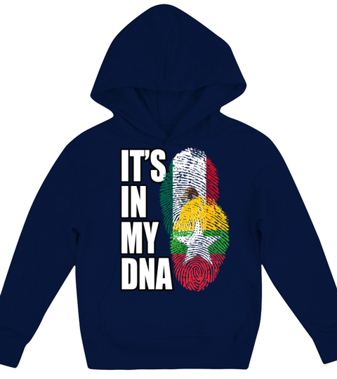 Burmese And Mexican Mix Heritage DNA Flag Kids Hoodie