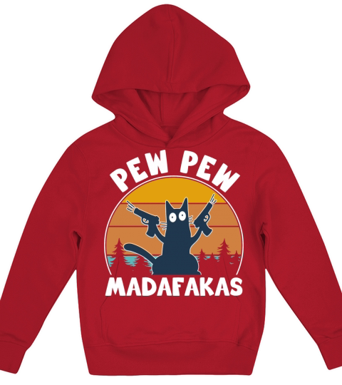 CAT PEW PEW VINTAGE Kids Hoodie