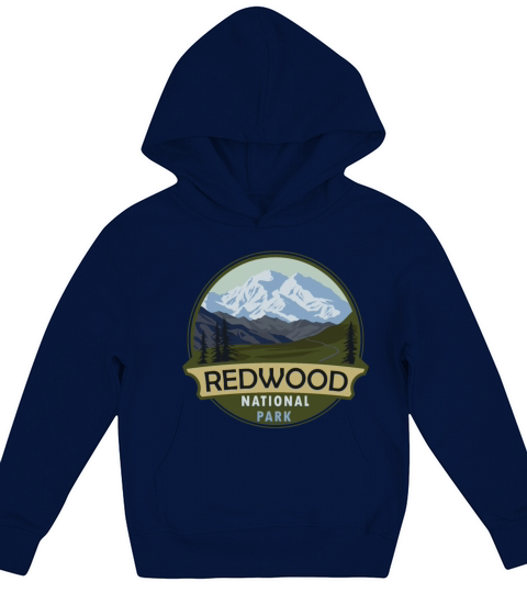 Cool Vintage Retro Redwood National Park Mountain Kids Hoodie