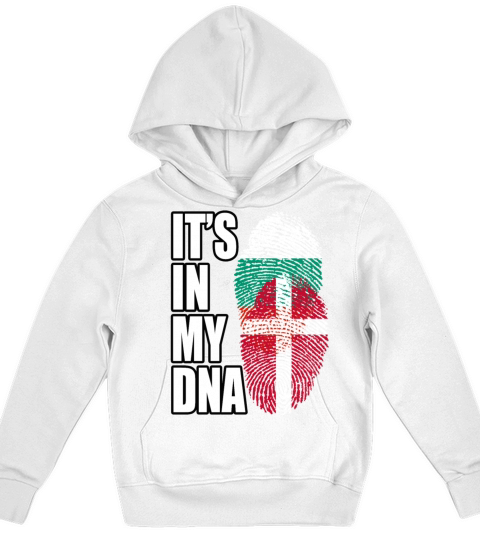 Danish And Bulgarian Mix Heritage DNA Flag Kids Hoodie