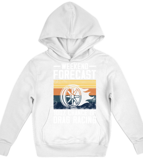 Drag Racing Race Car Retro Vintage Kids Hoodie