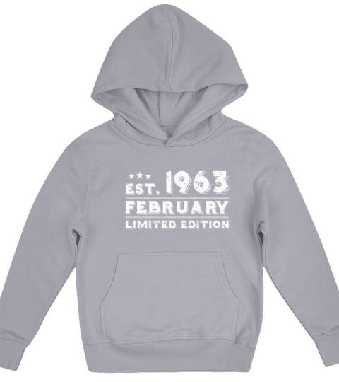 Est February 1963 - Birthday Present - Vintage Kids Hoodie