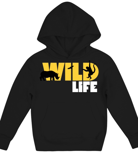 Minimalist Black and Yellow Wild Life T-Shirt Kids Hoodie
