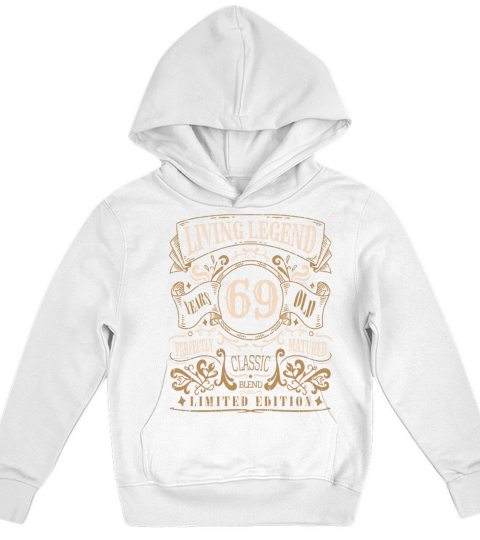 Retro Vintage Birth Whiskey Age 69 Years Old Kids Hoodie