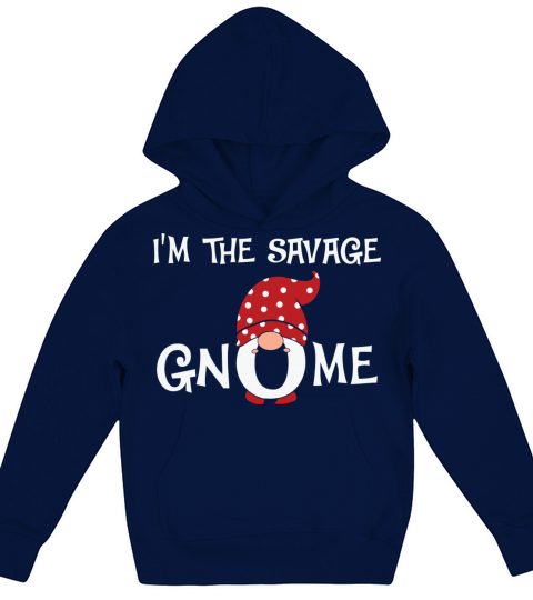 Savage Gnome Christmas Matching Family Kids Hoodie