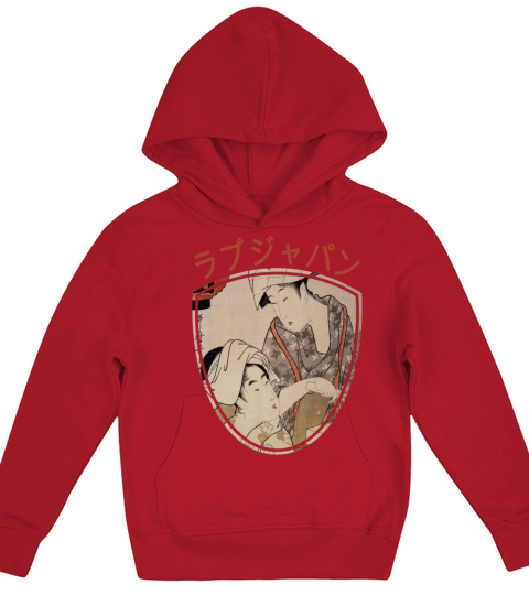 Vintage Japanese Geisha Retro Symbol Text Kanji Kids Hoodie