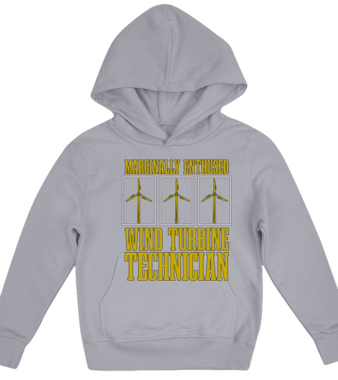 Wind Turbine Tech Marginally Enthused Green Energy Kids Hoodie