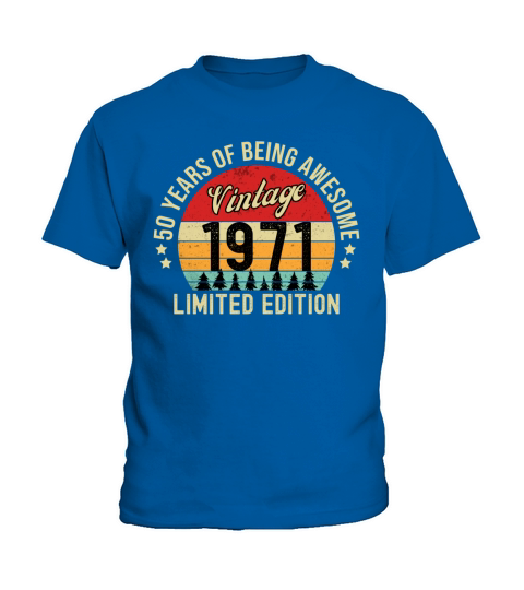50th Birthday Vintage 1971 Kids T-Shirt