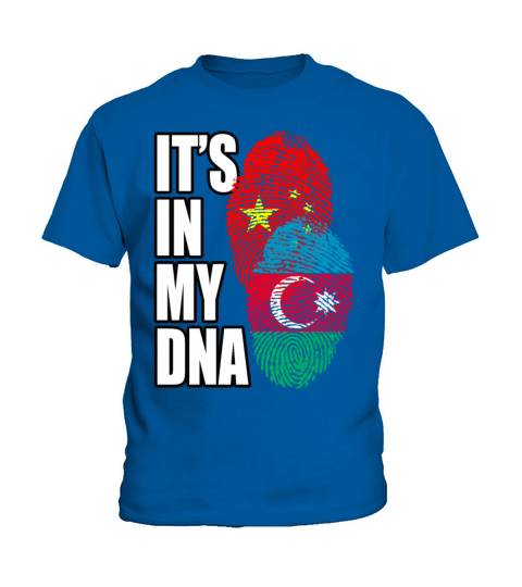Azerbaijani And Chinese Mix Heritage DNA Flag Kids T-Shirt