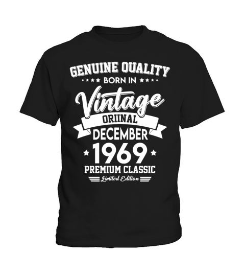 Born In December 1969 Original Vintage Kids T-Shirt
