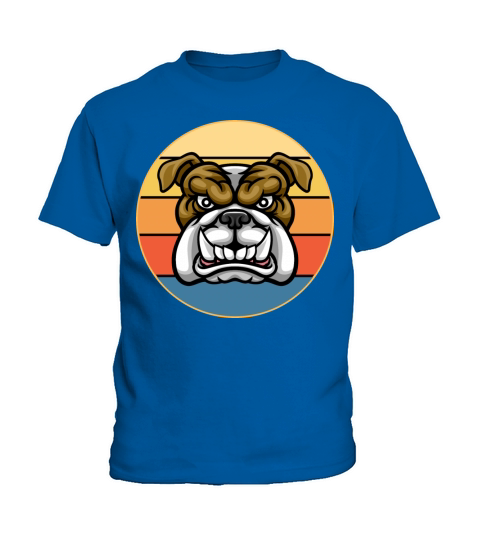 Bulldog Dog Breed Vintage Retro Sunset Kids T-Shirt