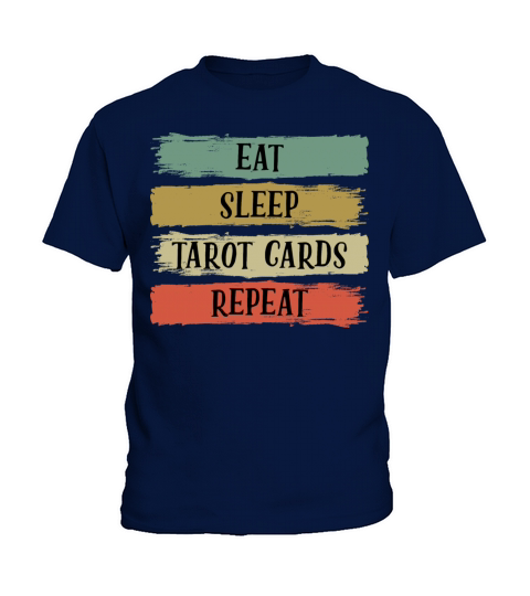 Eat Sleep Retro Vintage Tarot Cards Cartomancy Kids T-Shirt