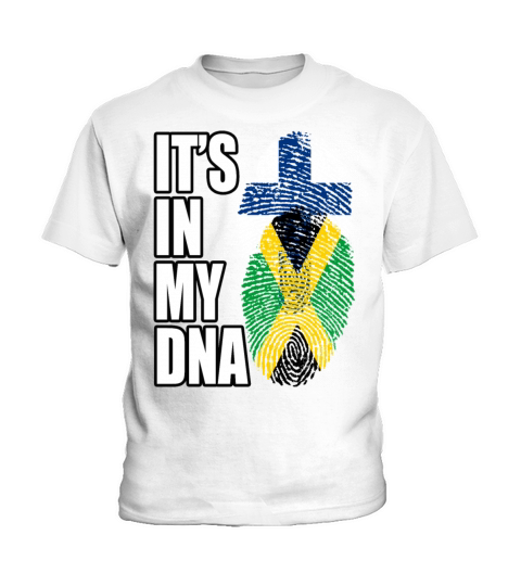 Finland And Jamaican Mix Heritage DNA Flag Kids T-Shirt