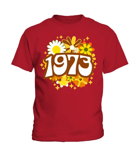 Groovy 50 Years Woman Colorful 1973 50th Birthday Kids T-Shirt