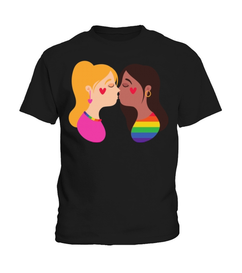 lesbian lgbtq pride valentine day 2022 valentines Kids T-Shirt