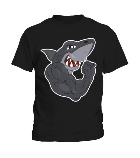 Muscel Shark Sports Gym Fitness Gift Sharks Kids T-Shirt