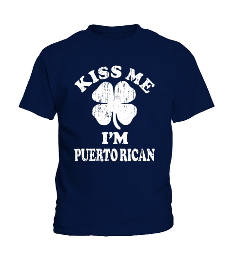 Original Vintage kiss me i’m Puerto Rican shamrock st patricks day shirt Kids T-Shirt