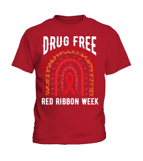 Rainbow Ribbon Week October Substance Wear Red Kids T-Shirt