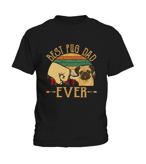 Retro Vintage Best Pug Dad Ever Kids T-Shirt
