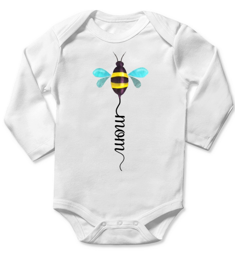 Bee Mom Long Sleeve Baby One-Piece