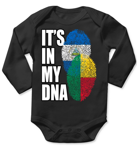 Beninese And Nicaraguan Mix Heritage DNA Flag Long Sleeve Baby One-Piece