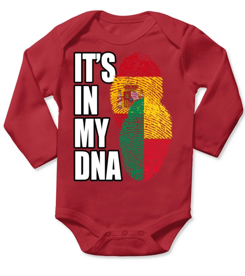 Beninese And Spaniard Mix Heritage DNA Flag Long Sleeve Baby One-Piece