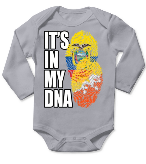 Bhutanese And Dominican Mix Heritage DNA Flag Long Sleeve Baby One-Piece