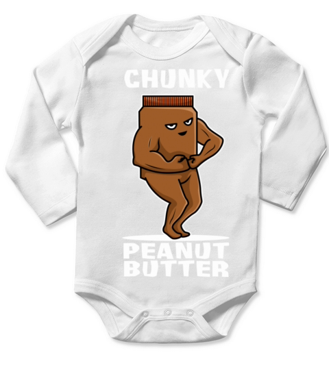 Chunky peanut butter Spread Jar Snack vintage and Long Sleeve Baby One-Piece