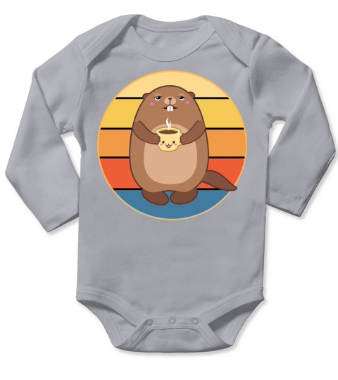 Cute Groundhog Retro Sunset Vintage Animal Lover Long Sleeve Baby One-Piece