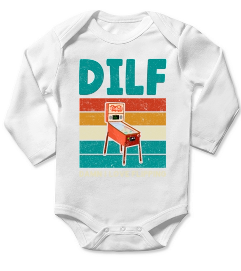 Flipper Arcade Game Retro Vintage Pinball Machine Long Sleeve Baby One-Piece